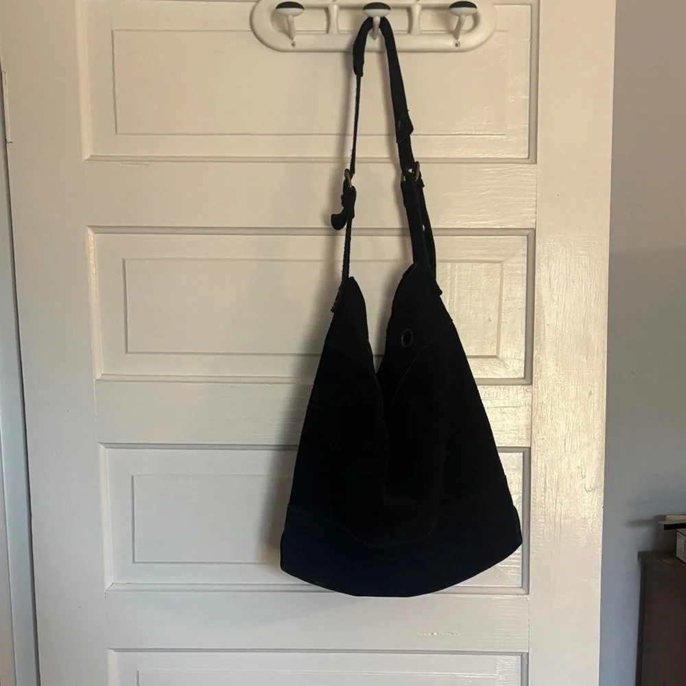 Black Suede Shoulder Bag